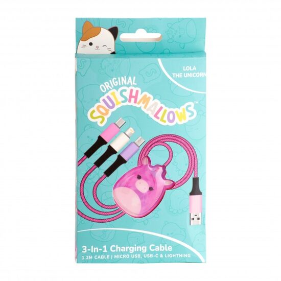 Squishmallows 3in1 įkrovimo laidas (1,2 m) Lola